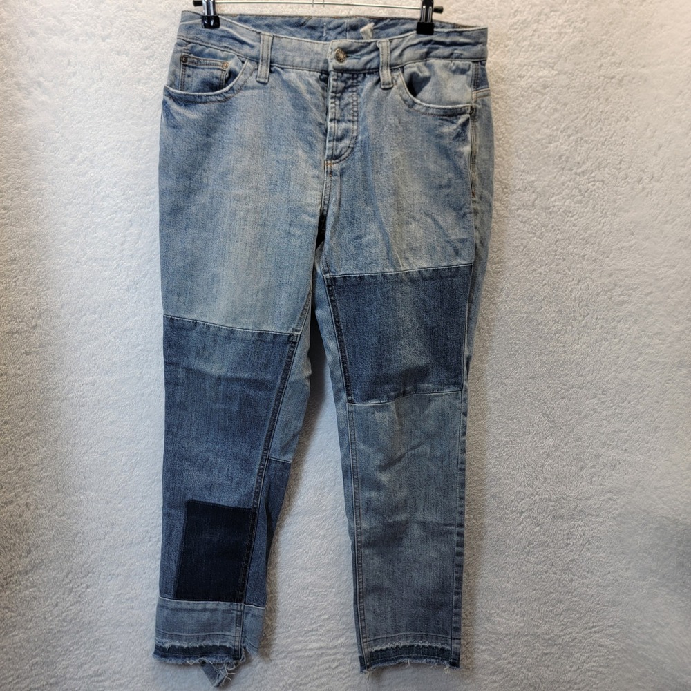 Free People Patchwork Womens Jeans Distressed Indie Patches Boho Festival 29x27